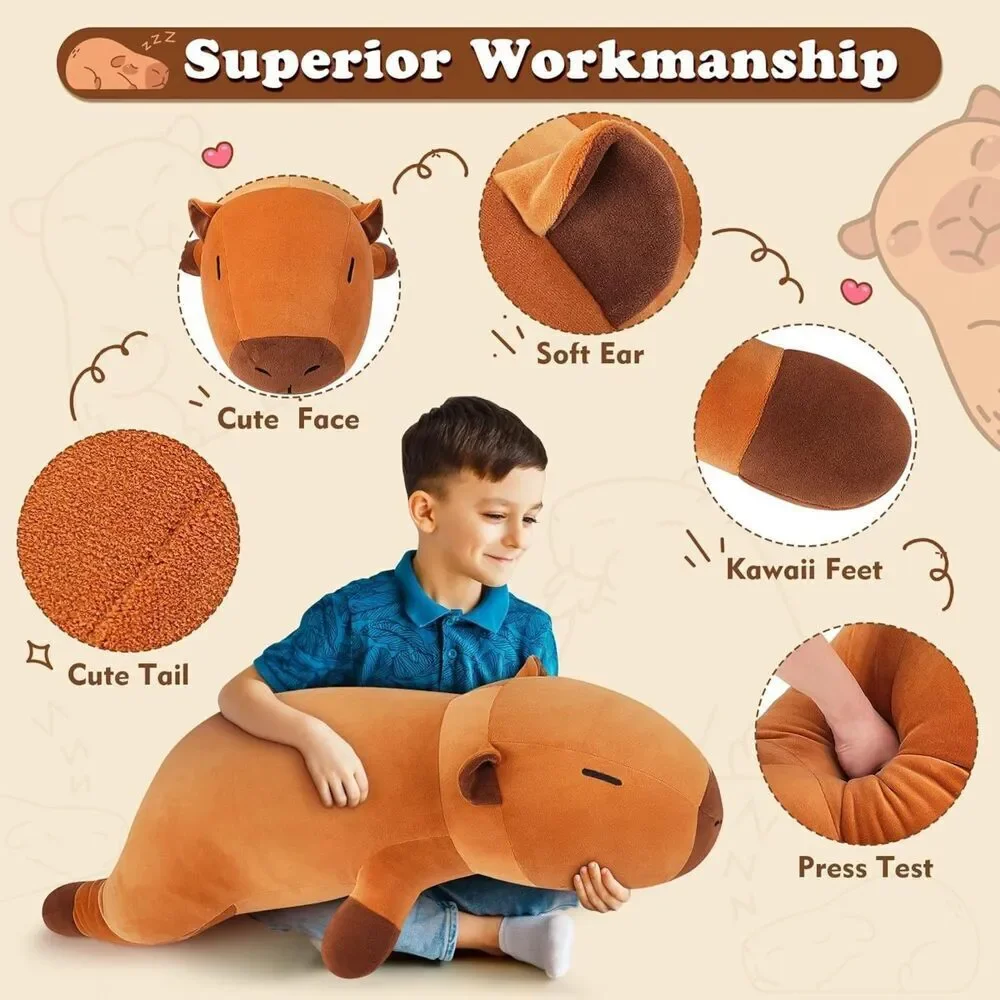 30'' Auspicious Beginning Giant Sleeping Capybara Plush Stuffed Animal Toy